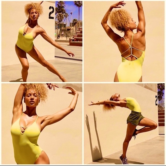 NWT FREE PEOPLE Bodysuit V-Neck‎ Strappy Sleeveless Low Back Dance Leotard XS/S - Picture 7 of 12